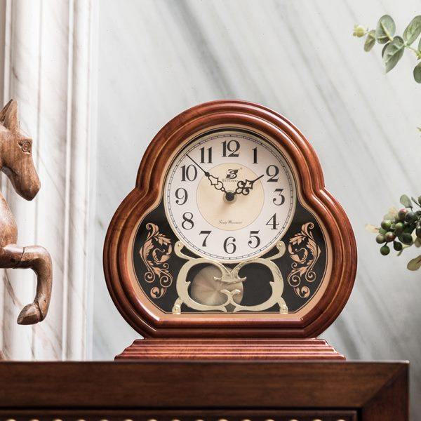 客厅台钟新中式古典静音座钟复古摇摆时钟表玄关酒柜博古架摆件,家居饰品,座钟,淘宝优惠券,粉丝福利购,淘宝优惠卷