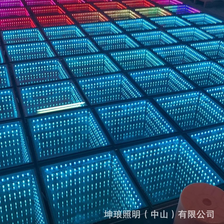 深渊千层镜无线磁吸地砖灯3DLED舞台网红直播间婚礼KTV地板灯充电