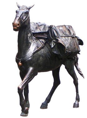 老骥伏枥玻璃钢雕塑茶马古道户外不锈F钢铸铜步行大型园林景观雕