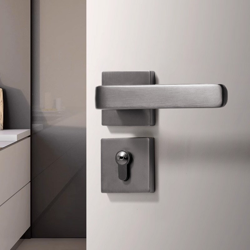 厂家直供b不锈钢小58锁体门把手室内木门分体式静音磁吸门锁执手