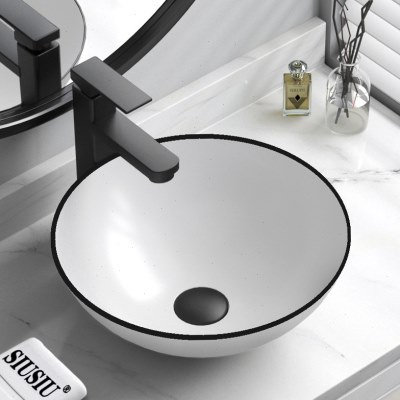 北欧哑光黑色陶瓷台上盆家用面盆卫生间洗手台洗脸盘阳台洗漱池子