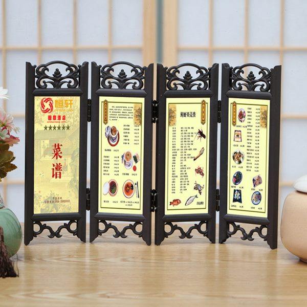 定制小屏风摆件餐厅酒店饭店仿古木菜牌标价牌创意相框菜单展示架