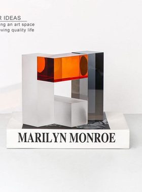 北欧简约现代立体几何水晶创意桌面客厅摆件样板间玄关软装饰品