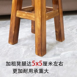 全实木圆凳仿古中式板凳家用餐厅现代简约火锅店原木凳榫卯换鞋凳