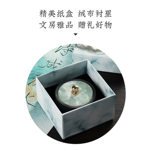 紫芳斋迷你带盖小砚台原石料天然手工小型玉石砚台小楷书法专用墨