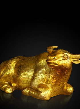 纯铜卧牛招财生肖牛铜牛摆件室内客厅办公室桌面聚财装饰摆放用品