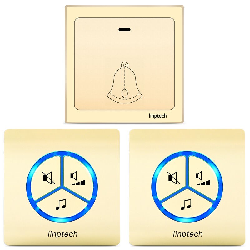 领普科技(linptech)门铃家用不用电池自发电远距离防水呼叫器门