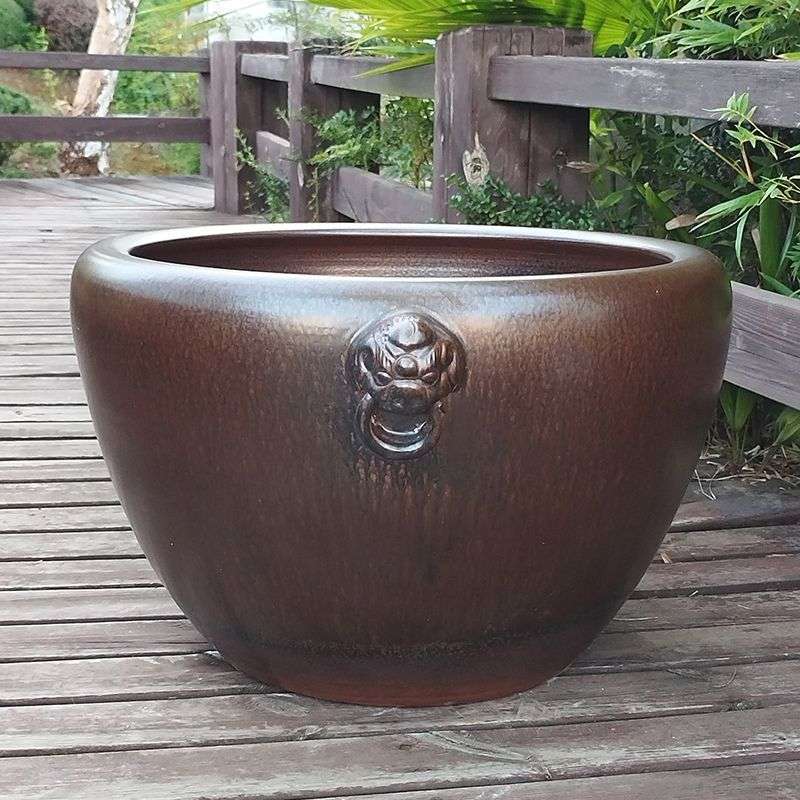 镇大缸水缸造景养鱼缸风水招财荷花缸阳台庭院乌龟缸睡莲碗莲
