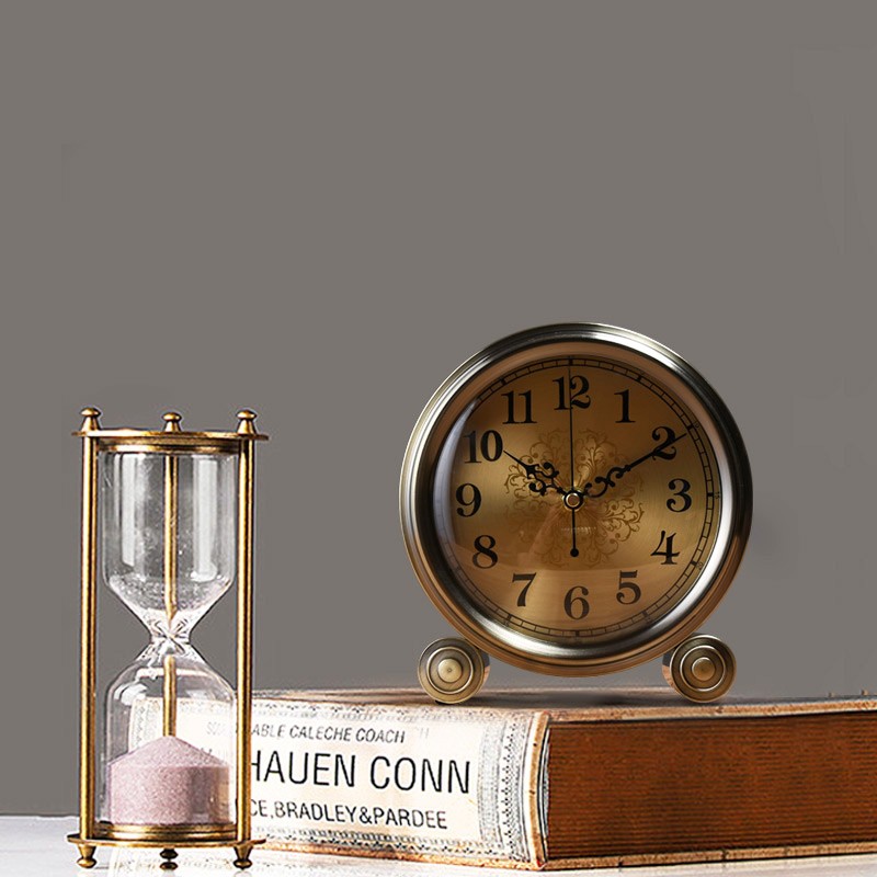 家用座钟客厅老式坐钟创意钟表摆件桌面现代时尚台式台钟简约时钟