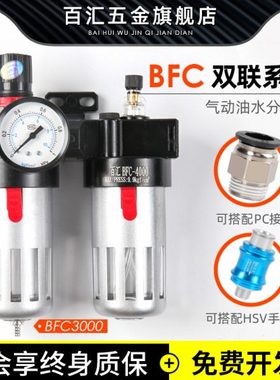 气动气源处理油水分离器小型BFC-3000/4000二联件BFR+BL4000调压