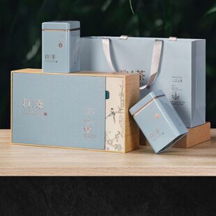 白茶空礼盒礼盒空盒空盒包装盒茶叶礼盒装安吉特产茶叶盒2两盒子