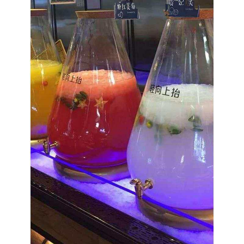 大容量果汁罐带龙头透明玻璃泡酒瓶25升自助饮料桶商用开关冷水壶