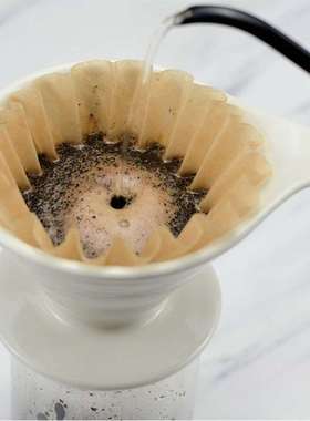 唇享白色陶瓷锥型手冲咖啡滴滤杯 美式V型过滤杯咖啡器具 1琪之海