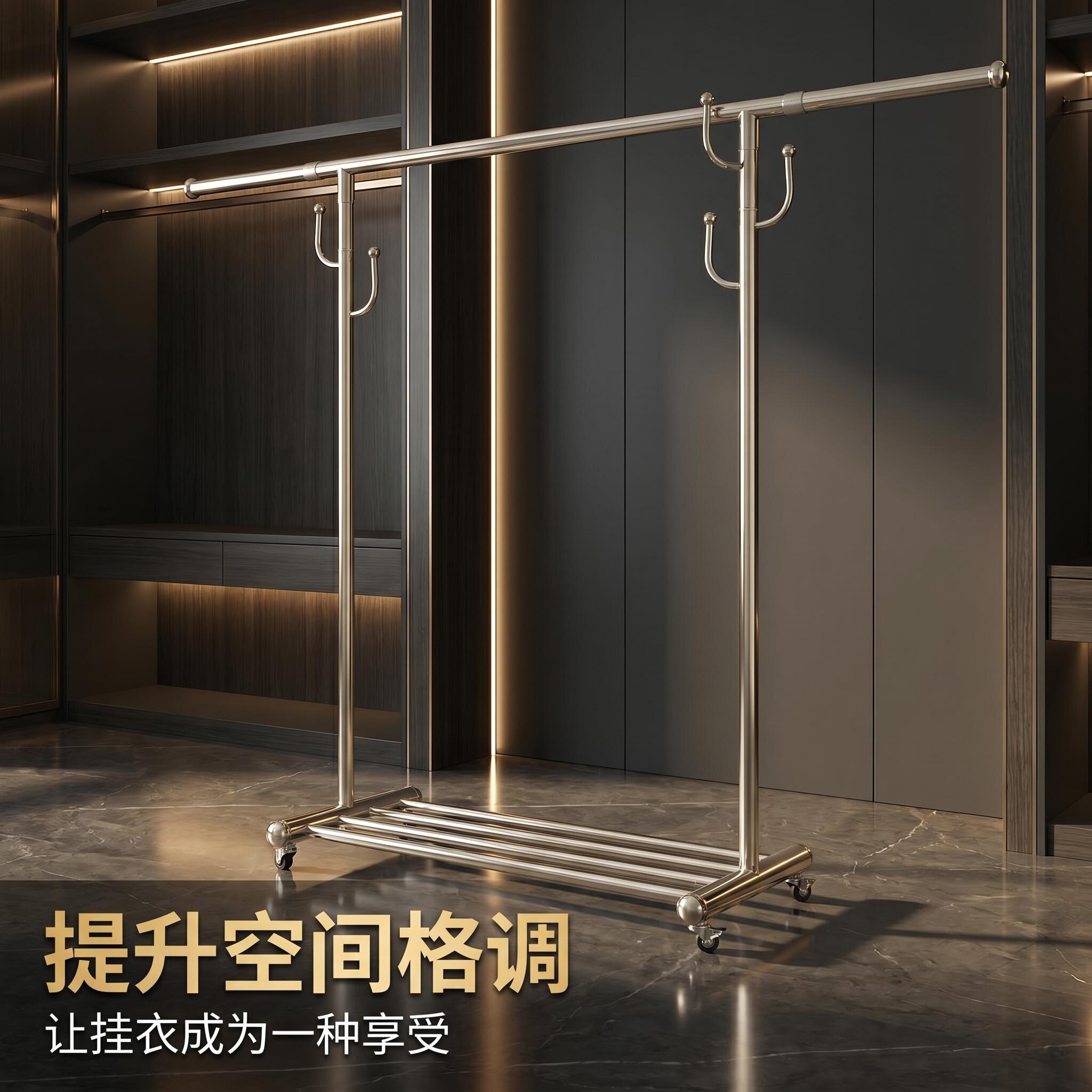 不锈钢满焊单杆带鞋架晾衣架