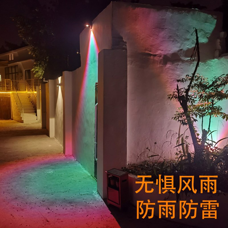 户外防水壁灯f日落灯外墙灯阳台庭院亮化壁灯明装洗墙灯射灯门头