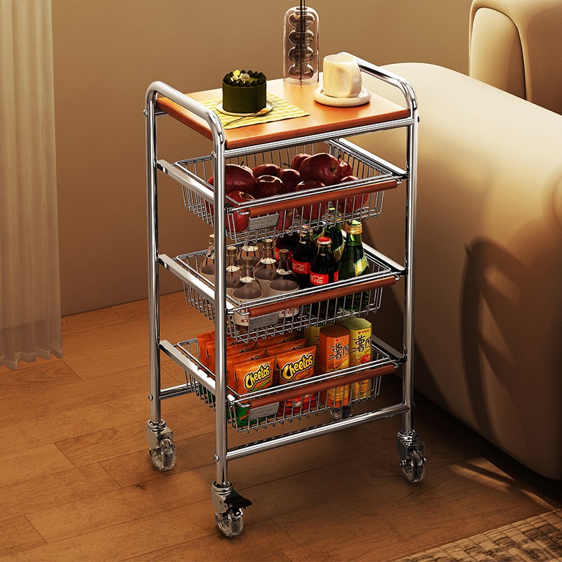 中古边几小推车现代简约沙发边几多层可抽拉零食收U纳架水杯置物