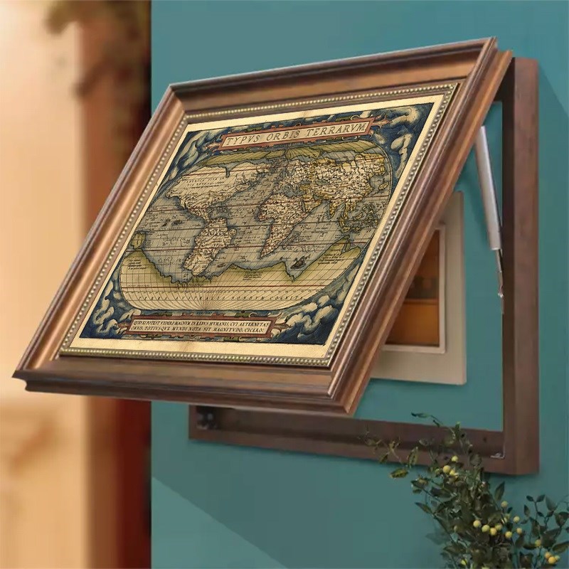 复古图电表箱装饰画美式配电箱电闸盒开关遮挡挂画推拉免打孔画