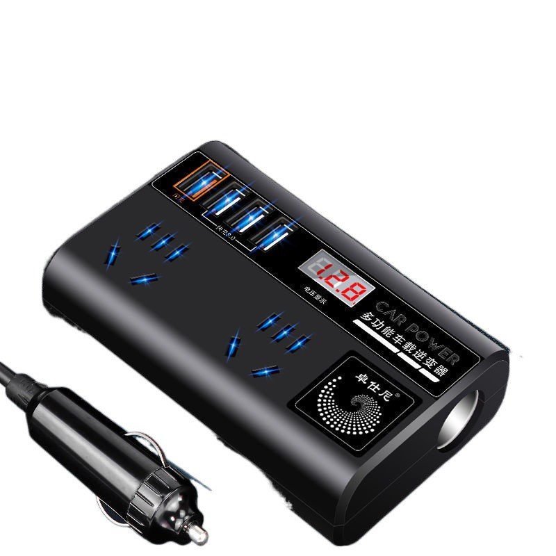 车载逆变器12v24v转220v大功率汽车充电器超级快充电源转换器插座