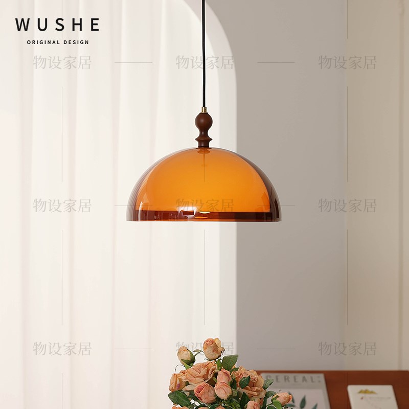 糖果餐厅吊灯法式中古风摇臂吊灯智能可移位一字长条吧台飞碟灯