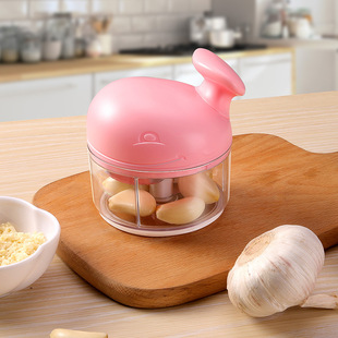拉蒜器家用多功能鲸鱼手拉搅蒜器绞肉打蒜容捣蒜泥神器刀片搅碎机