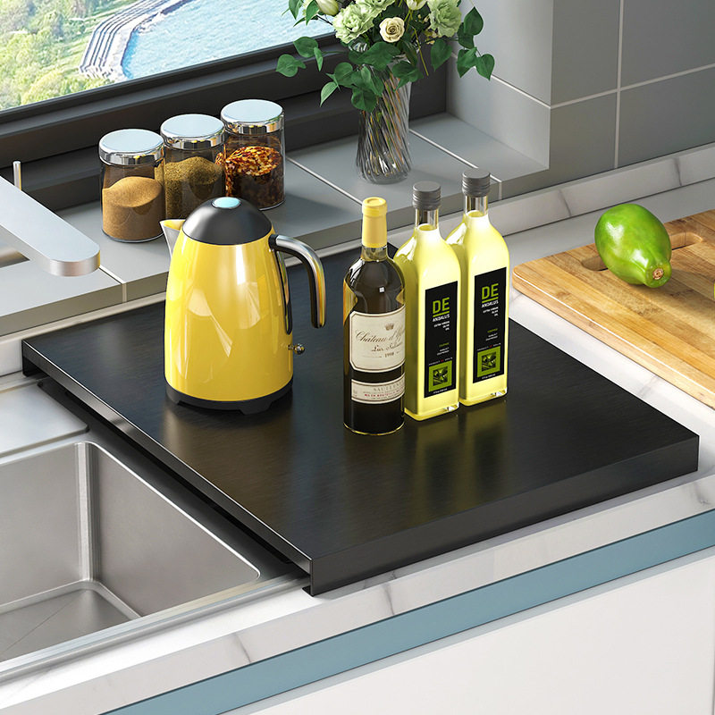 方水槽洗碗机太304不锈钢盖板厨房置物架洗菜盆上的盖板防水厨房