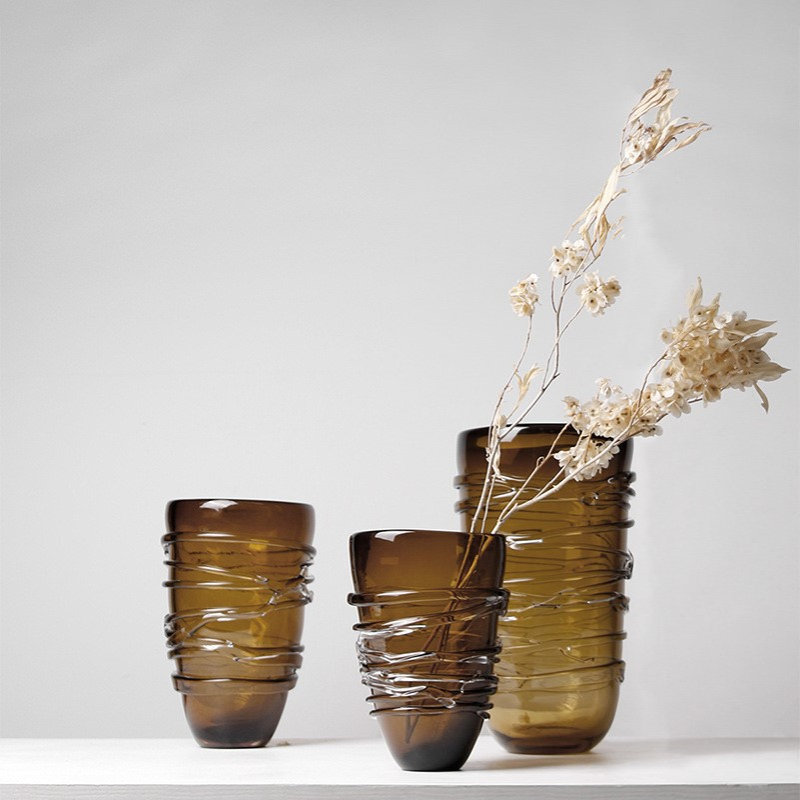 现代轻奢琉璃水培花瓶客厅玄关餐桌家居插花设计师花器装饰品摆件