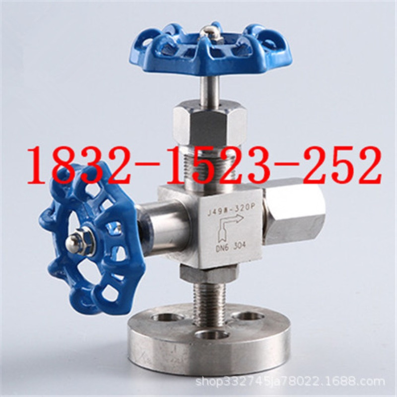 J49W-160P/320P-DN6 304SS不锈钢压力计截止阀 角式压力表针型阀