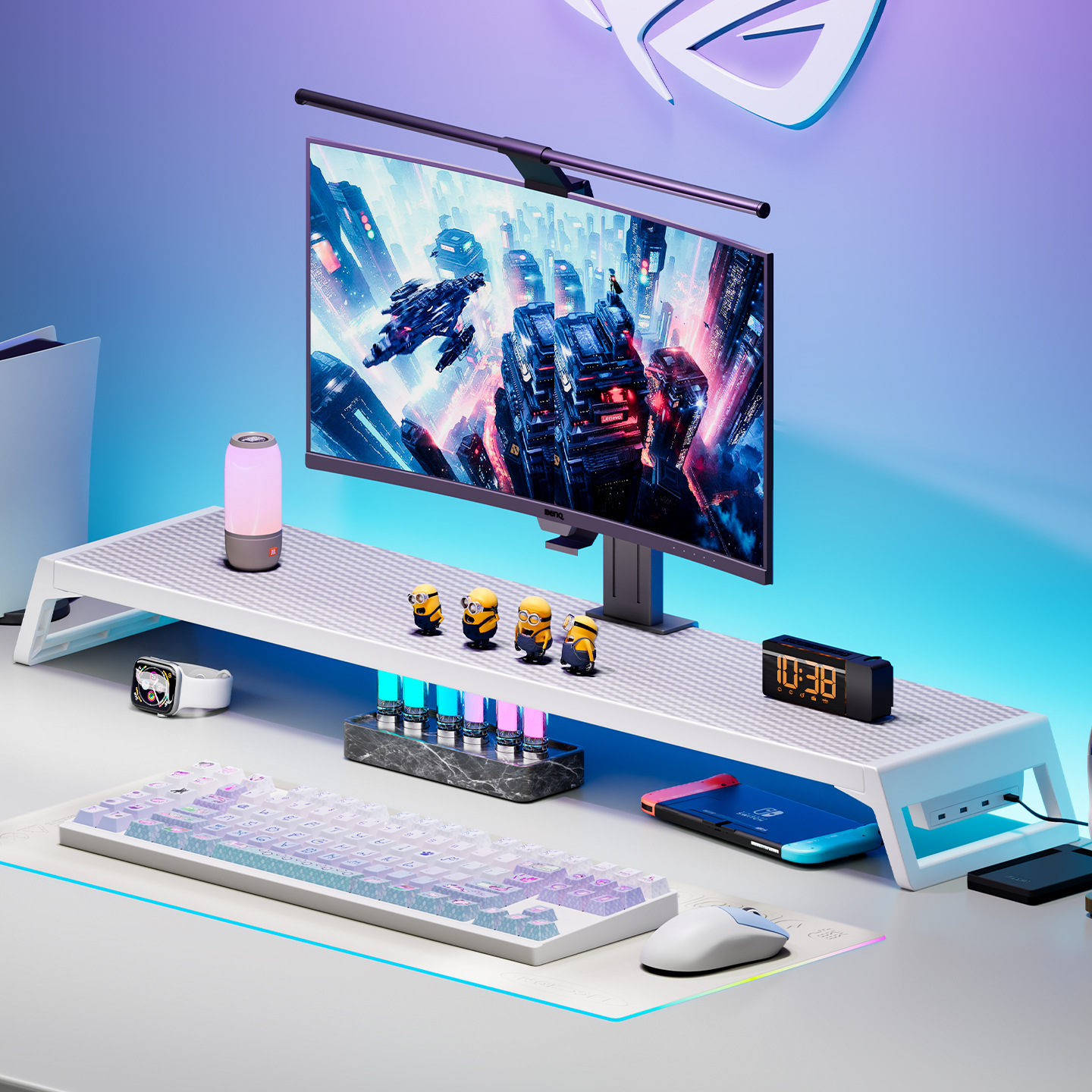 电脑增高架办公桌面置物架收纳笔记本支架台式显示器屏幕抬高底座