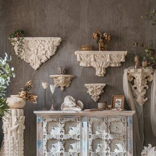 欧式法式壁挂墙面挂饰复古立体墙壁装饰品客厅挂件咖啡厅墙饰做旧