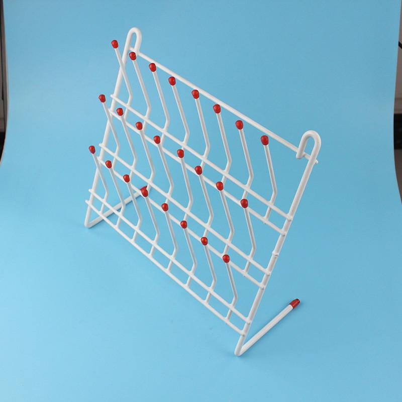 厂家供应48位试管架架子浸塑滴水架32位滴Q水晾干实验室沥水架