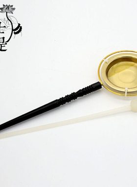 纯铜铛子长柄当子直柄档子配敲棒引磬木鱼铜磬