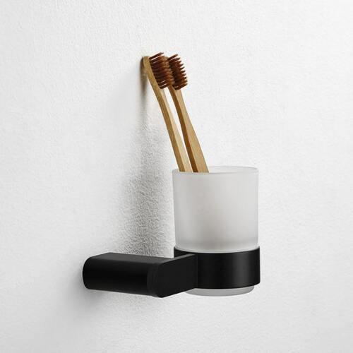德国北欧黑色304不锈钢杯架 卫生间单杯 浴室漱口杯 浴室五金件