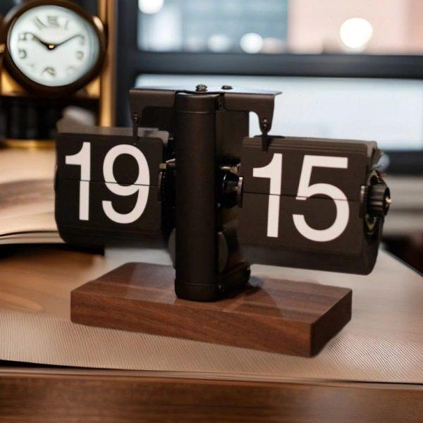 创意简约自动翻页时钟复古客厅桌面摆件家居数字机械座钟,家居饰品,立钟/落地钟,淘宝优惠券,粉丝福利购,淘宝优惠卷