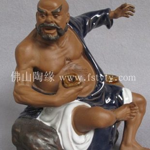 超值包邮陶瓷传统石湾公仔《鲁智深》水浒传人物家居盆景装饰礼品