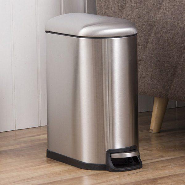 欧润哲家用90°定盖垃圾桶不锈钢脚踏带盖卫生桶厨房静音缓降脚踩,家庭/个人清洁工具,感应垃圾桶,淘宝优惠券,粉丝福利购,淘宝优惠卷