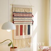 蔓越家北欧民族风棉麻手工编织民宿流苏挂毯装 饰挂画布艺卧室挂布