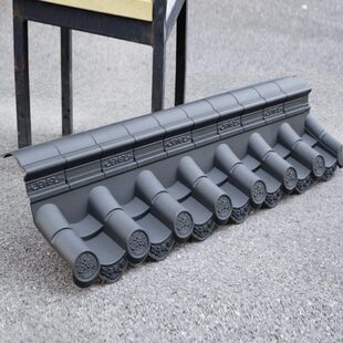 20带脊单面瓦墙头盖顶一体仿古PP树脂单边院墙压顶塑料中式围墙瓦