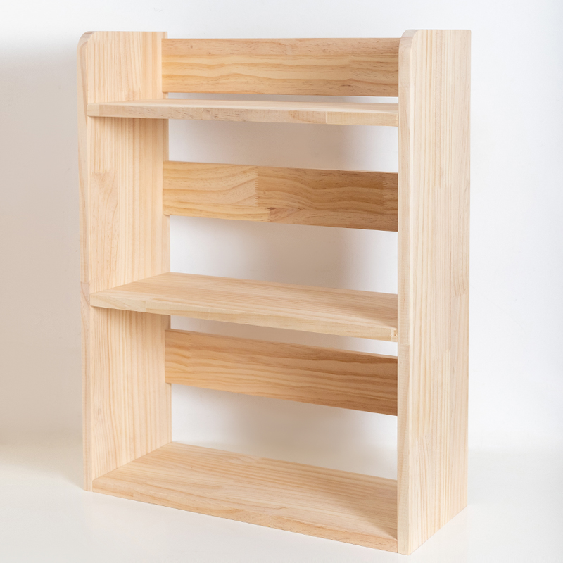 简易木制桌上书架桌面置物架三层纯实木多层办公室S小型收纳层架