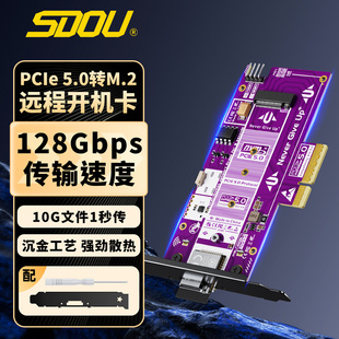 SDOU赛斗 电脑远程开机卡/关机卡 PCIE5.0转nvme转接卡扩展卡