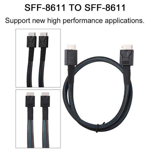 PCIe Oculink SFF 8611 4I转MINI SAS SFF-8611 4I服务器高速线