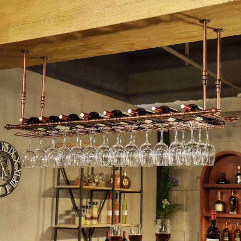 酒吧酒架酒杯架悬挂红酒杯架倒挂红酒杯架酒杯架倒挂架轻奢