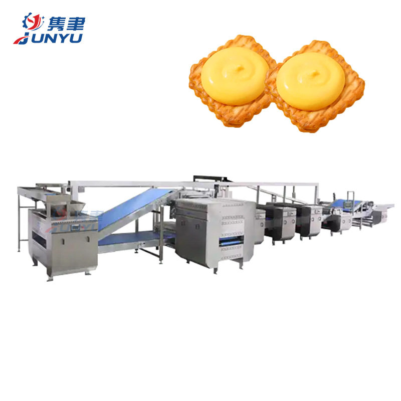 全自动苏打饼干成型设备 日式小圆饼生产线 天然气隧道烤炉