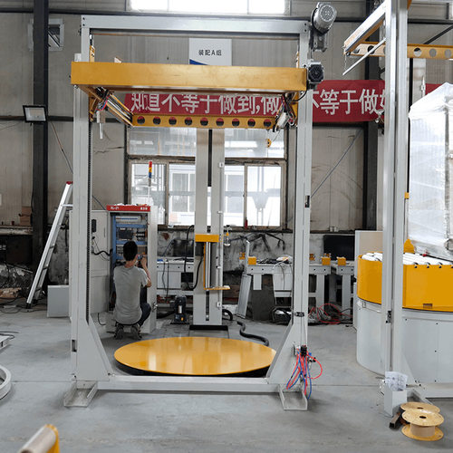 山东大宏 全自动托盘缠绕机 FTP1800F-L 顶部覆膜包装 五面包装机