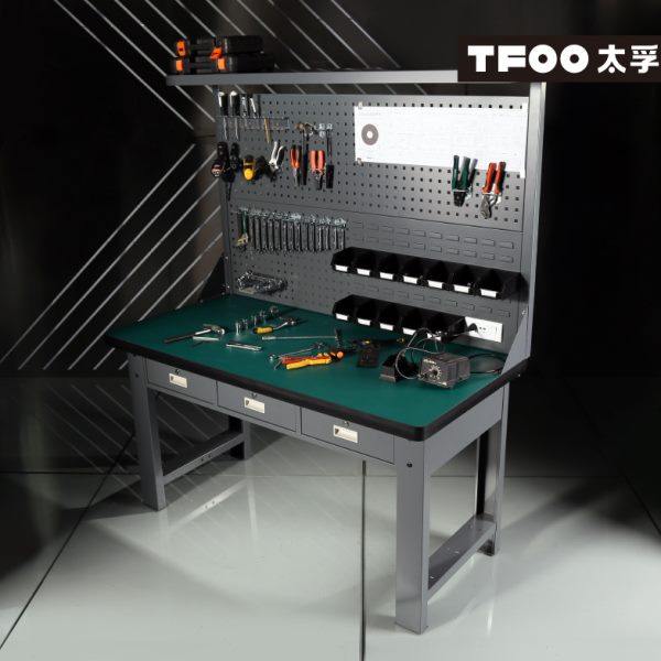 kt 灯架防静电台 带抽屉独立锁工位桌 多功能挂板,商业/办公家具,线棒货架/工作台,淘宝优惠券,粉丝福利购,淘宝优惠卷