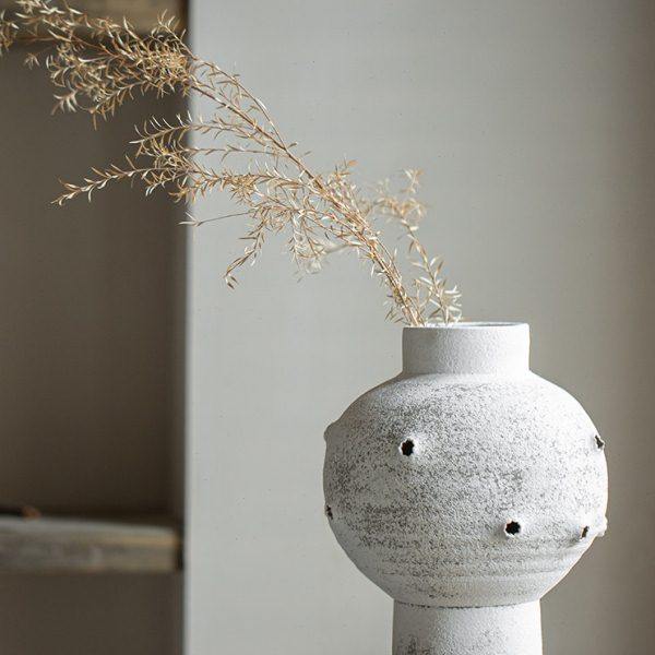 陶艺插花干花陶瓷小清新粗花瓶北欧摆件现代简约客厅陶罐破洞漏风,家居饰品,福桶,淘宝优惠券,粉丝福利购,淘宝优惠卷