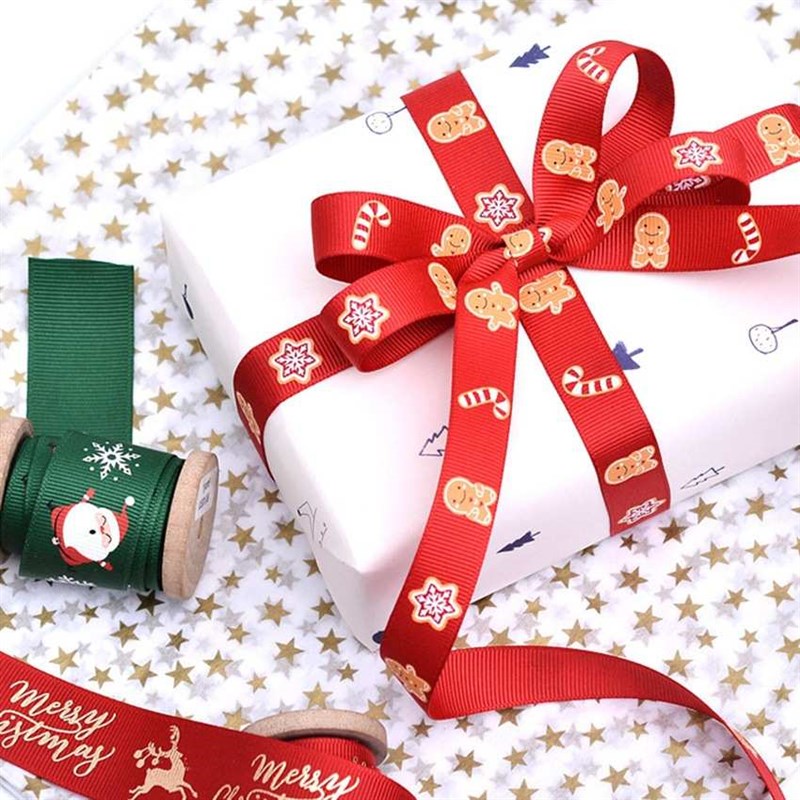 2021多款圣诞彩带 英文字母圣诞N罗纹带 姚明圣诞带