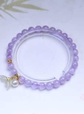 天然紫水晶紫锂辉手链搭配s925银晴水鱼尾珍珠随型配X件男女生款