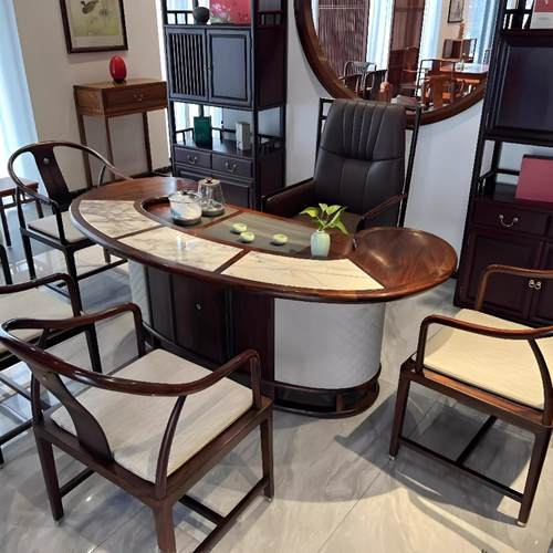 新中式阳台茶桌椅现代简约轻奢实木家用阳台茶台极简高端茶楼茶桌