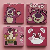 草莓熊随身镜学生便携折叠小镜子卡通可爱手持补妆镜少女心化妆镜