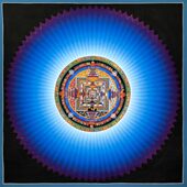 爆款 唐卡纯手工画布一米光晕时轮金刚坛城尼泊尔西藏玄关装 饰挂画